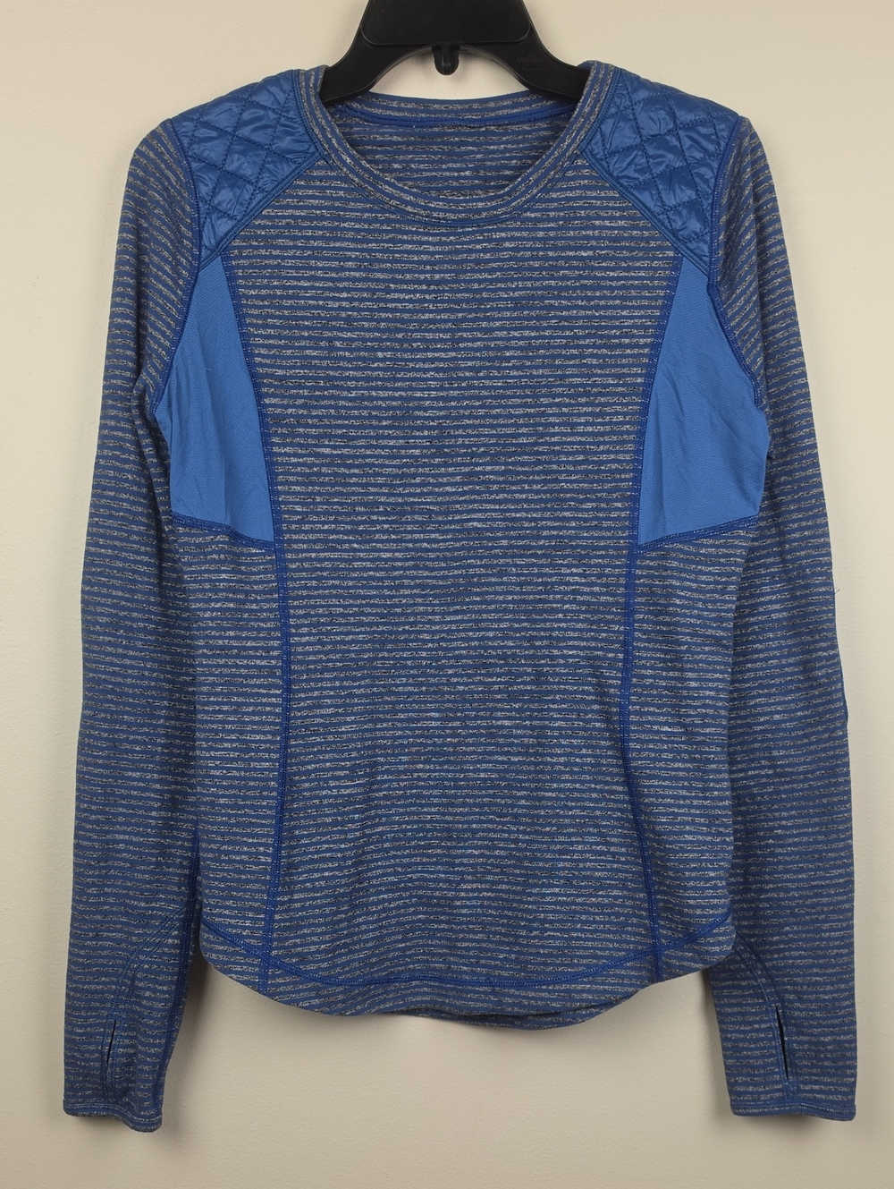 Lululemon Run Ice Queen Long Sleeve Top Blue Heathered Quilted Size 8